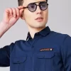 Over Size Shirt Men Light Blue Shirt